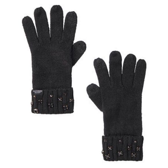 Victoria Secret Black Knit Jeweled Headband and Gloves Gift Set - Picture 2 of 6